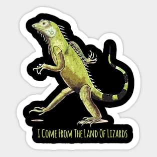 I Come From the Land Of Lizards Sticker